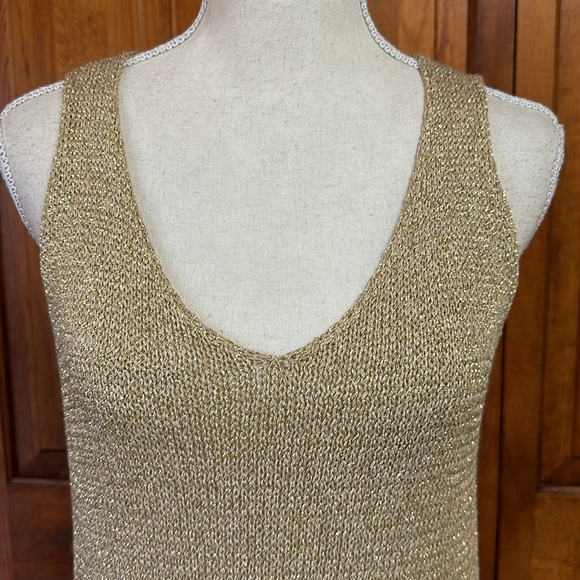 Yunika Gold Glitter Sleeveless V-Neck 
Evening Dress or Swim Cover Italy S/M NWT - Picture 5 of 11